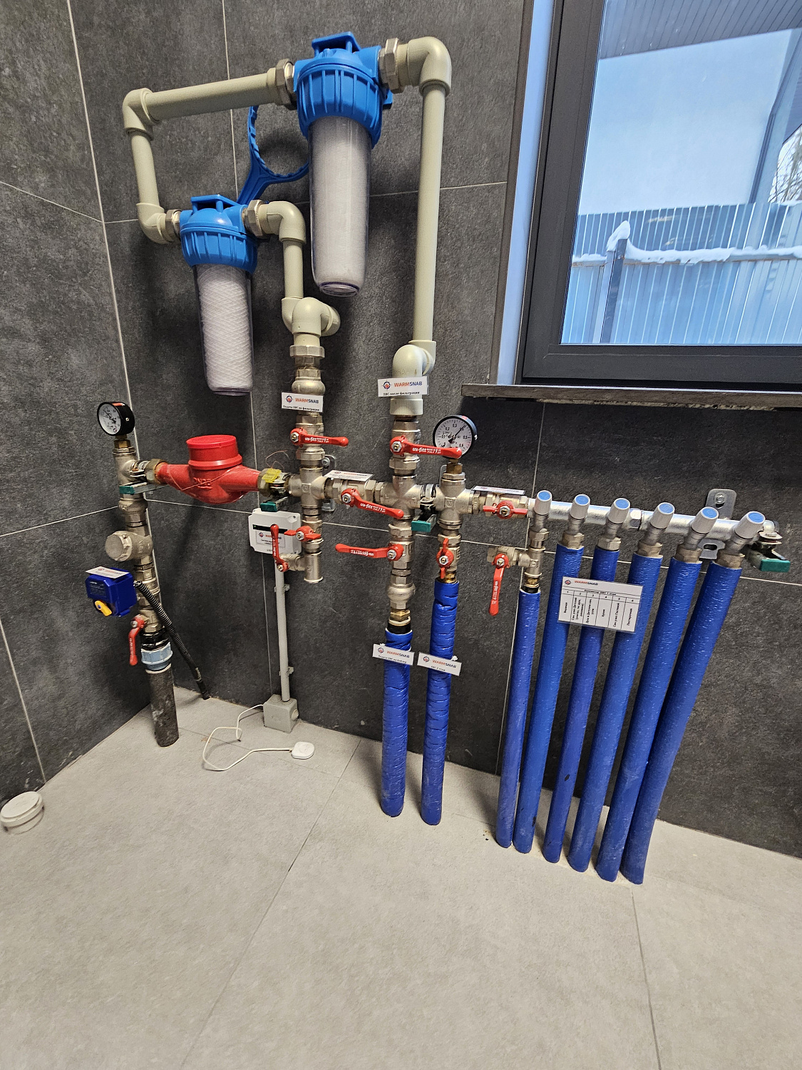 Комбинированная система отопления, тёплые полы и радиаторное отопление, водоотведение в частном доме 300 м2 Балашиха