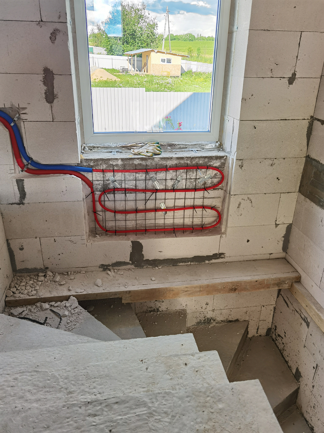 Монтаж теплых полов и котельной в загородном доме площадью 150 м2