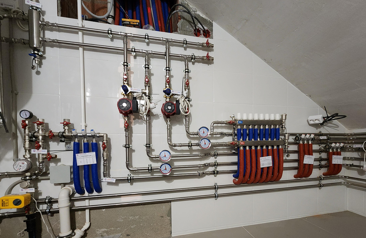 Монтаж котельной, радиаторного отопления, теплого пола в частном доме в КП Мидлтон