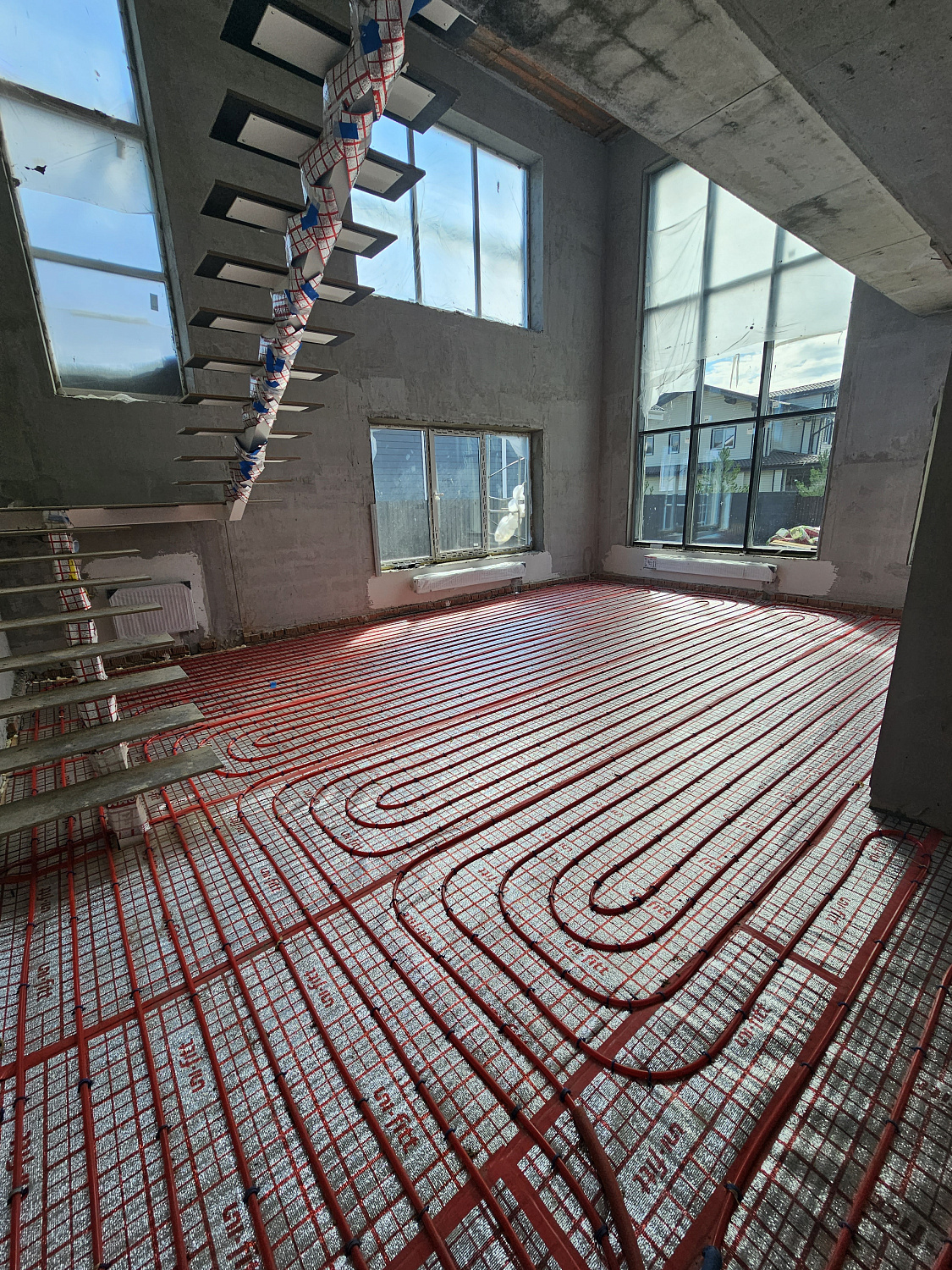 Монтаж котельной и теплый пол в загородном доме 240 м2 дер. Новосельцево