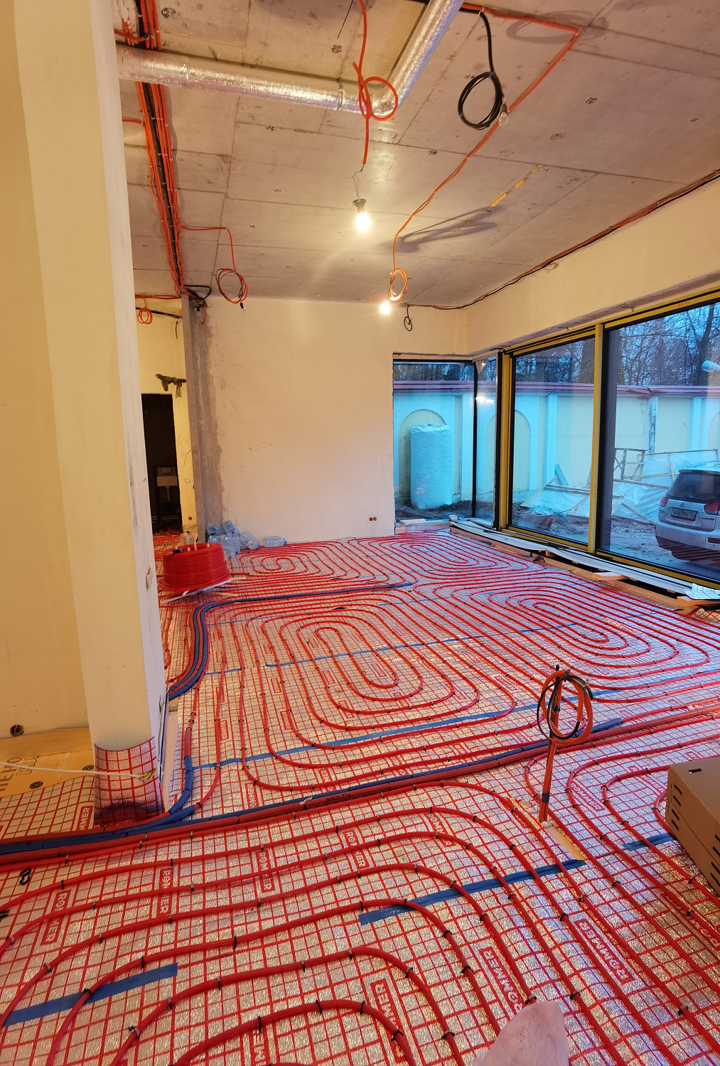 Комбинированная система отопления, тёплые полы и радиаторное отопление, водоотведение в частном доме 300 м2 Балашиха