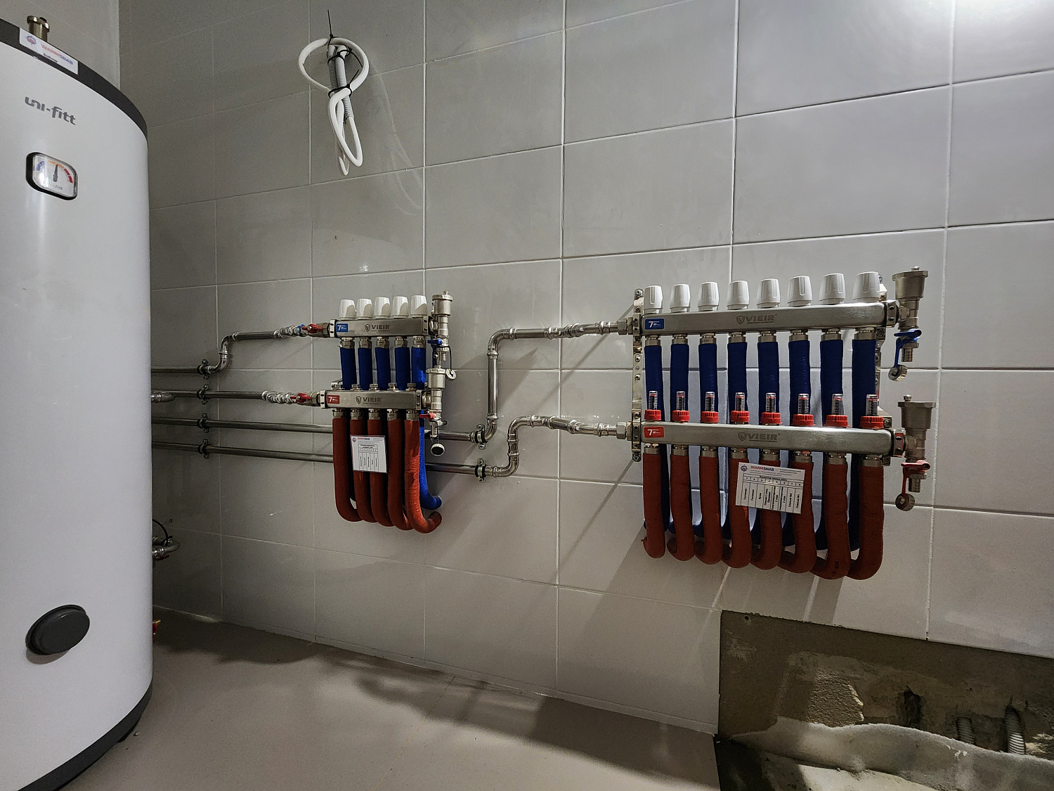 Монтаж котельной, радиаторного отопления, теплого пола в частном доме в КП Мидлтон