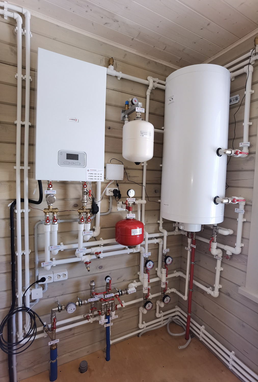 Монтаж котельной и радиаторное отопление в загородном доме 150м2 