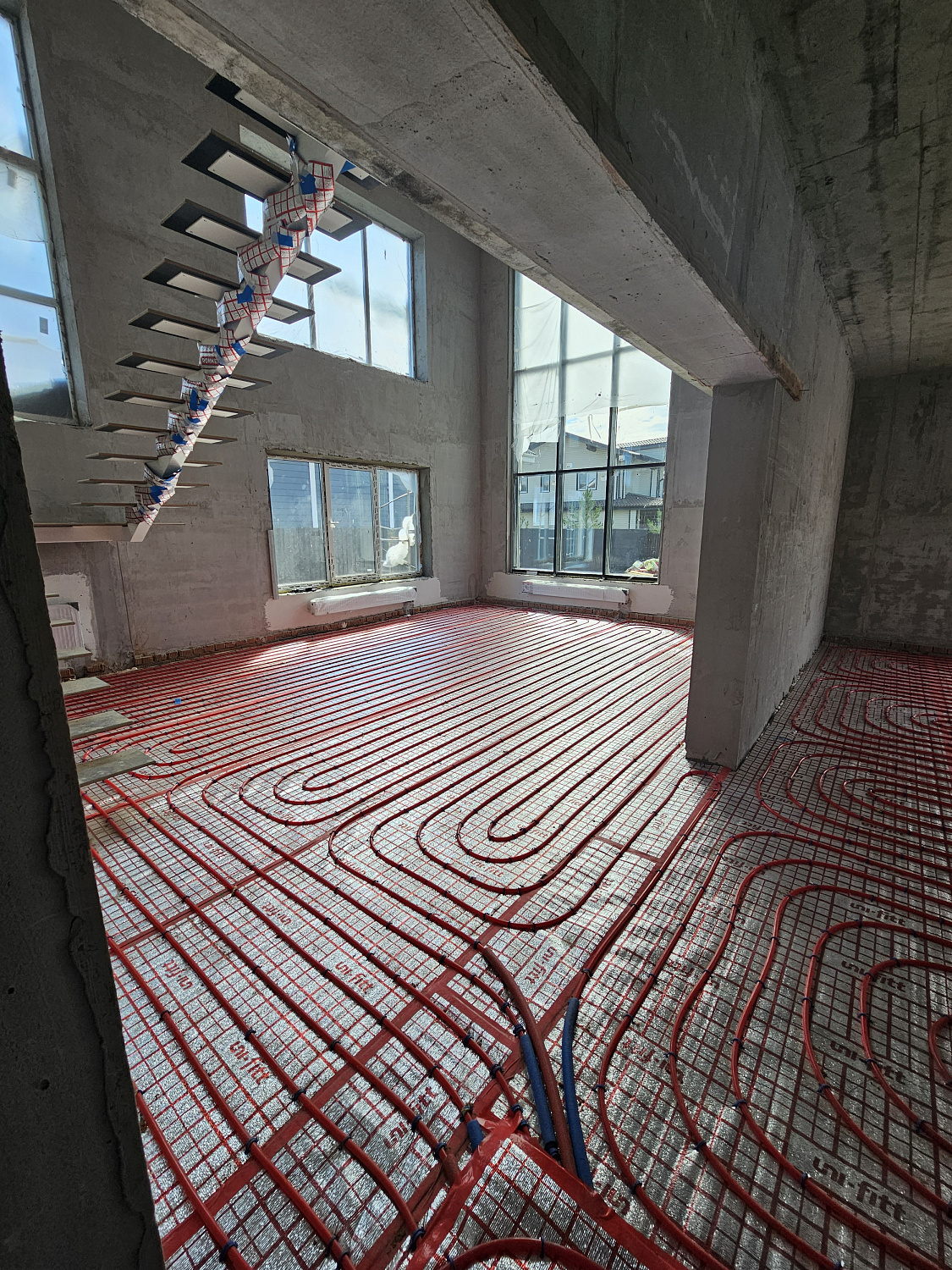 Монтаж котельной и теплый пол в загородном доме 240 м2 дер. Новосельцево