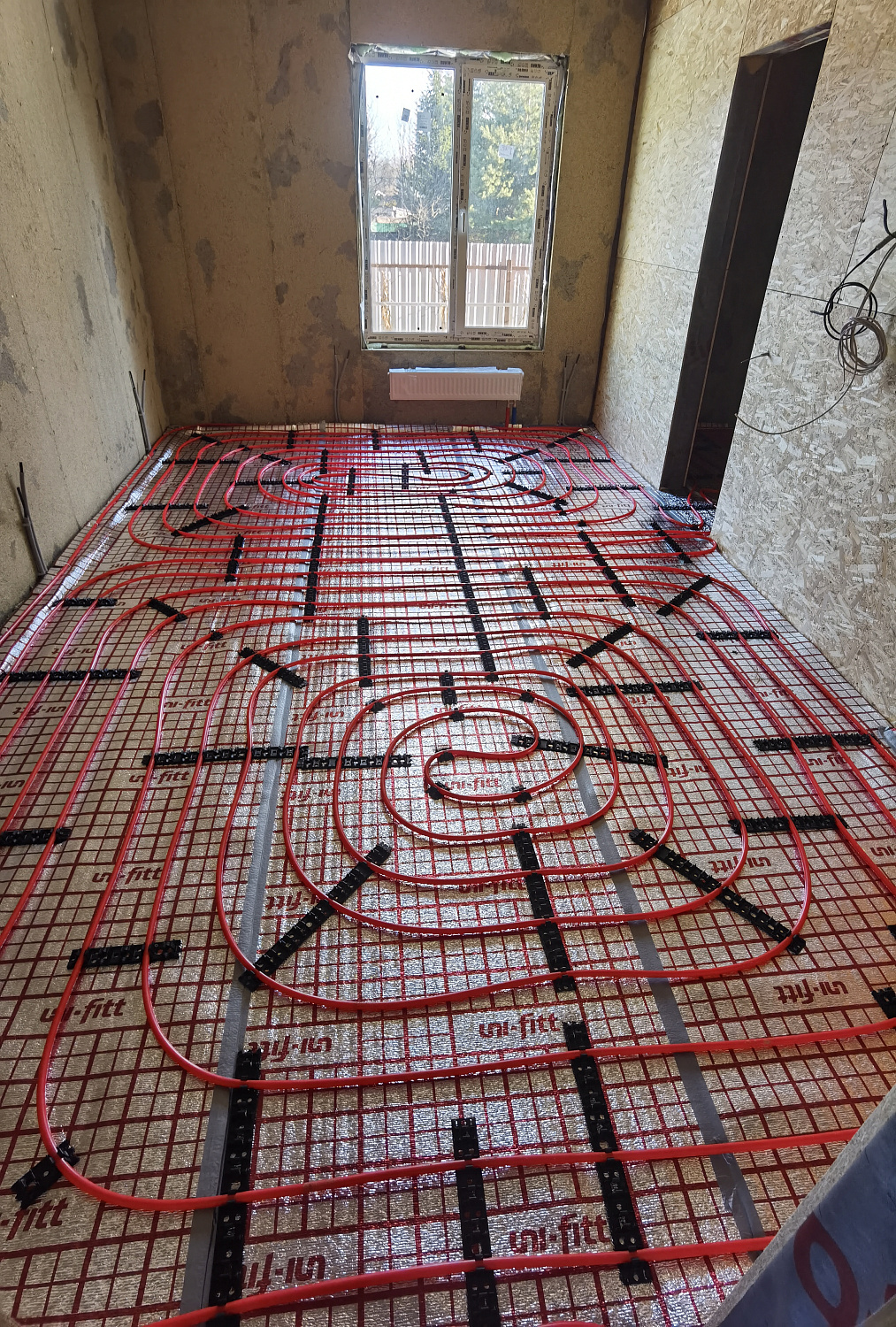 Комбинированная система отопления, тёплые полы и радиаторное отопление, водоотведение КП Грибки