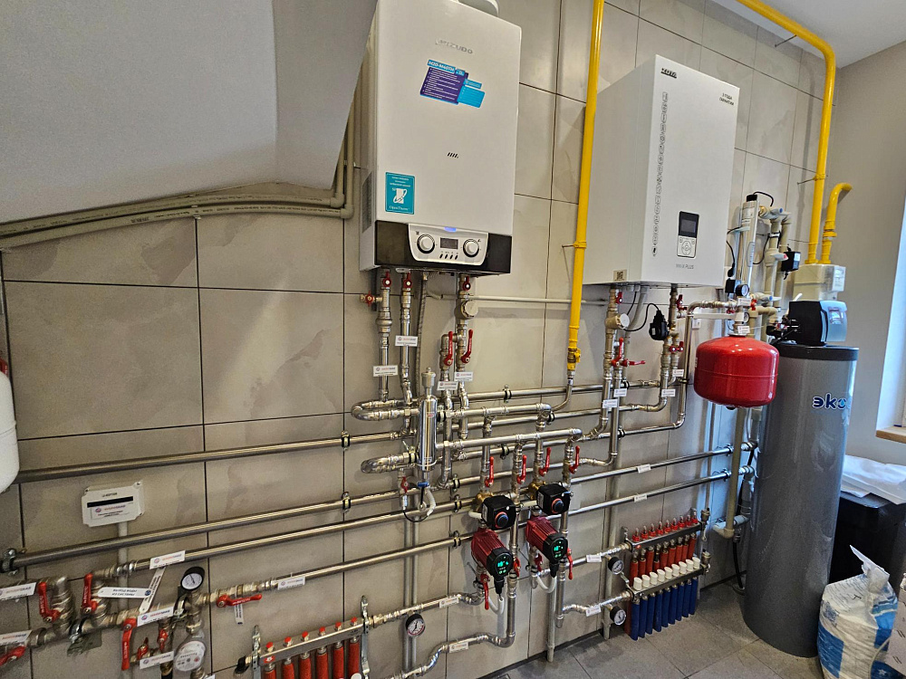 Монтаж котельной, теплых полов в таунхаусе 100м2 в КП Британика