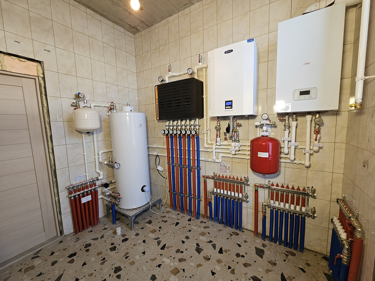 Монтаж котельной и теплый пол в загородном доме 240 м2 дер. Новосельцево