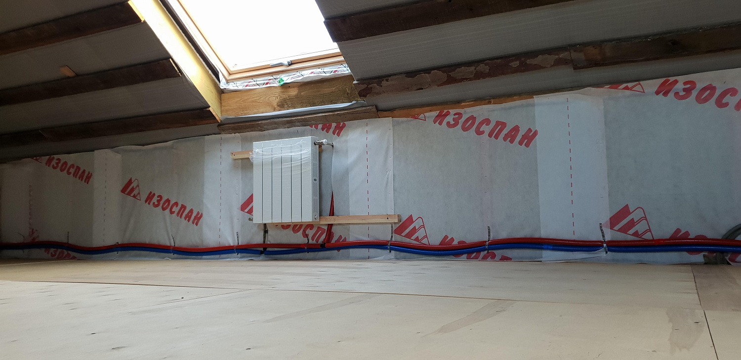 Отопление комбинированное тёплыми полами и радиаторами. 