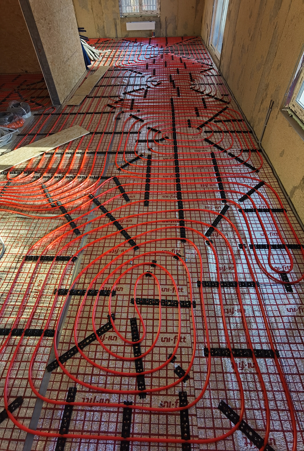 Комбинированная система отопления, тёплые полы и радиаторное отопление, водоотведение КП Грибки