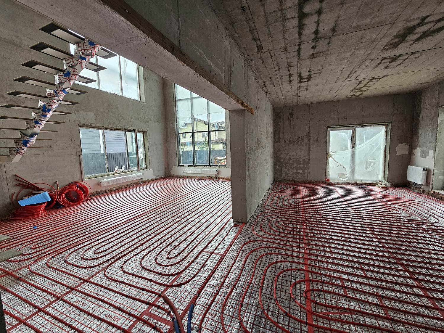 Монтаж котельной и теплый пол в загородном доме 240 м2 дер. Новосельцево