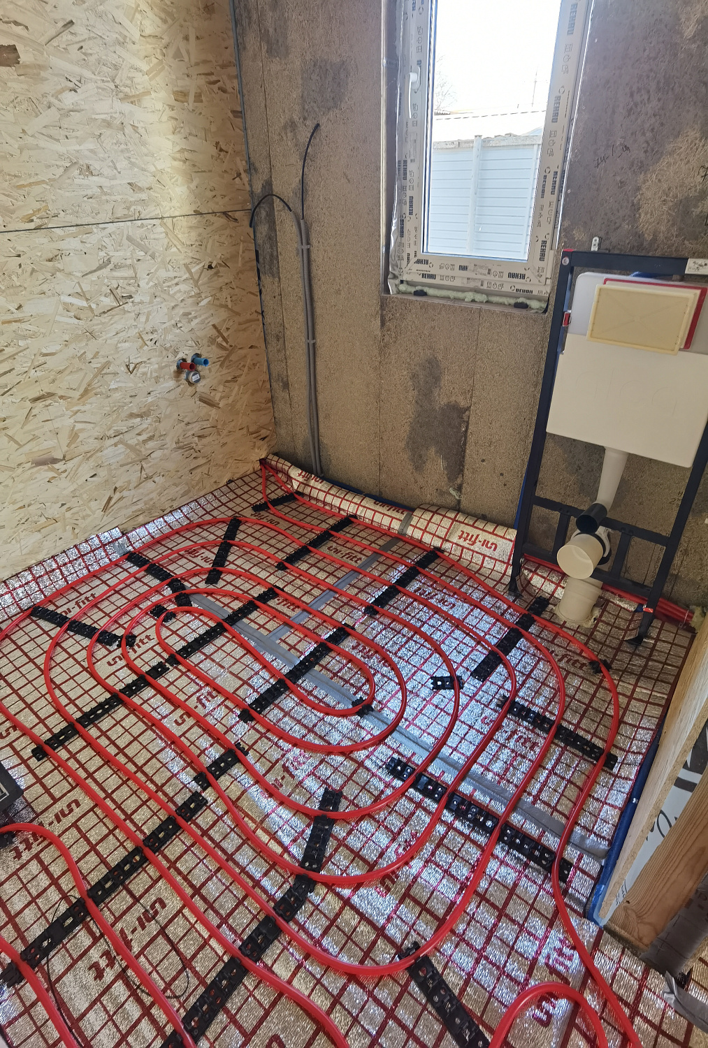 Комбинированная система отопления, тёплые полы и радиаторное отопление, водоотведение КП Грибки