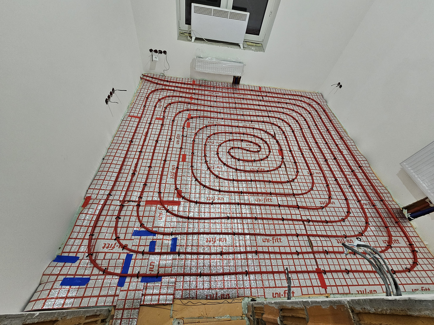 Монтаж теплого пола на объекте в СНТ Здоровье