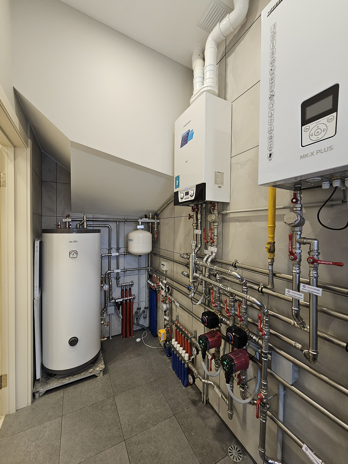 Монтаж котельной, теплых полов в таунхаусе 100м2 в КП Британика