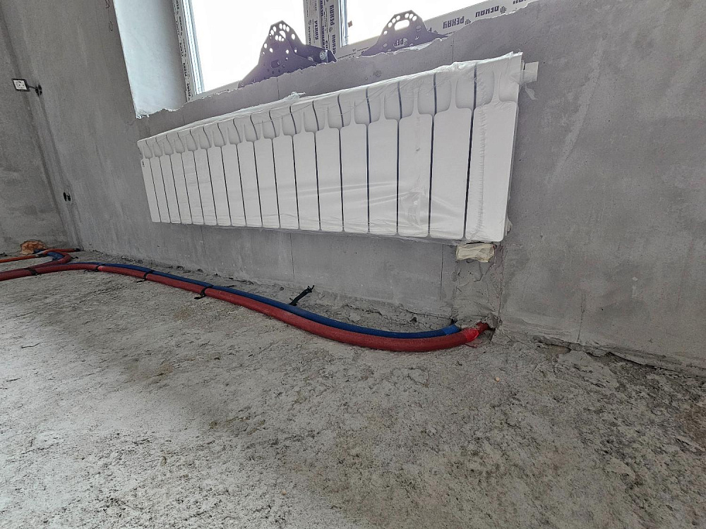 Монтаж радиаторного отопления и теплого пола в загородном доме 320м2