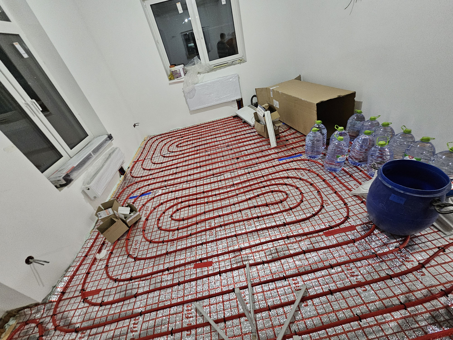 Монтаж теплого пола на объекте в СНТ Здоровье