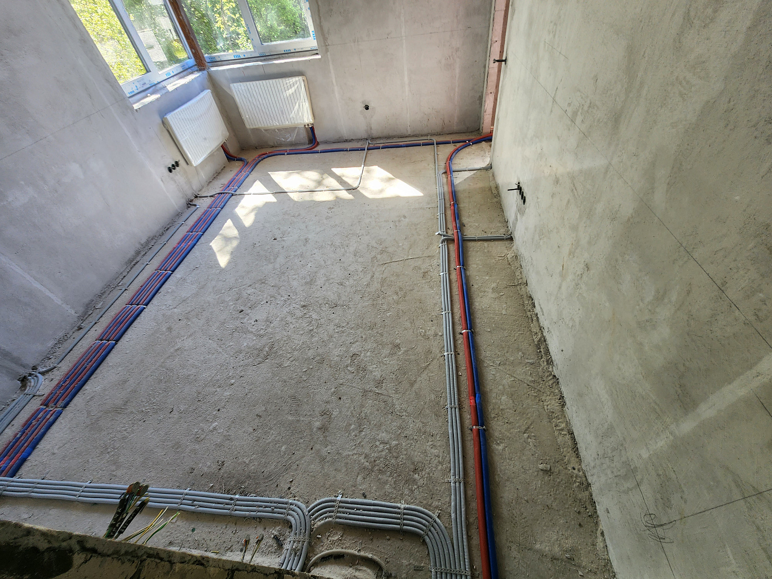 Монтаж тёплого пола и радиаторного отопления КП Медовый спас