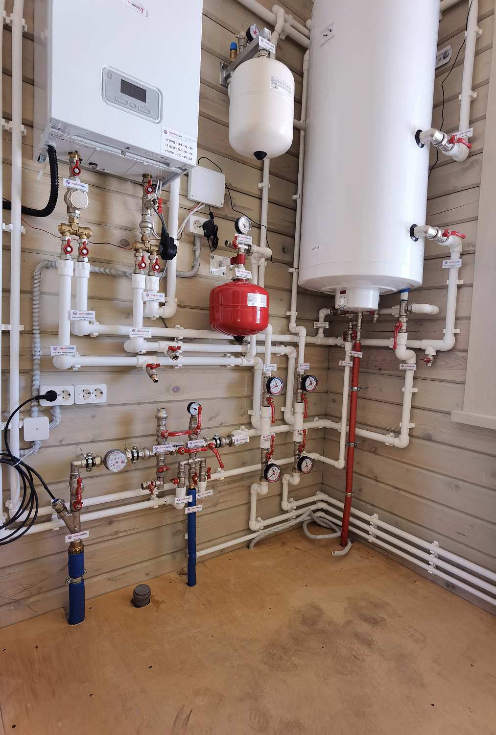 Монтаж котельной и радиаторное отопление в загородном доме 150м2 