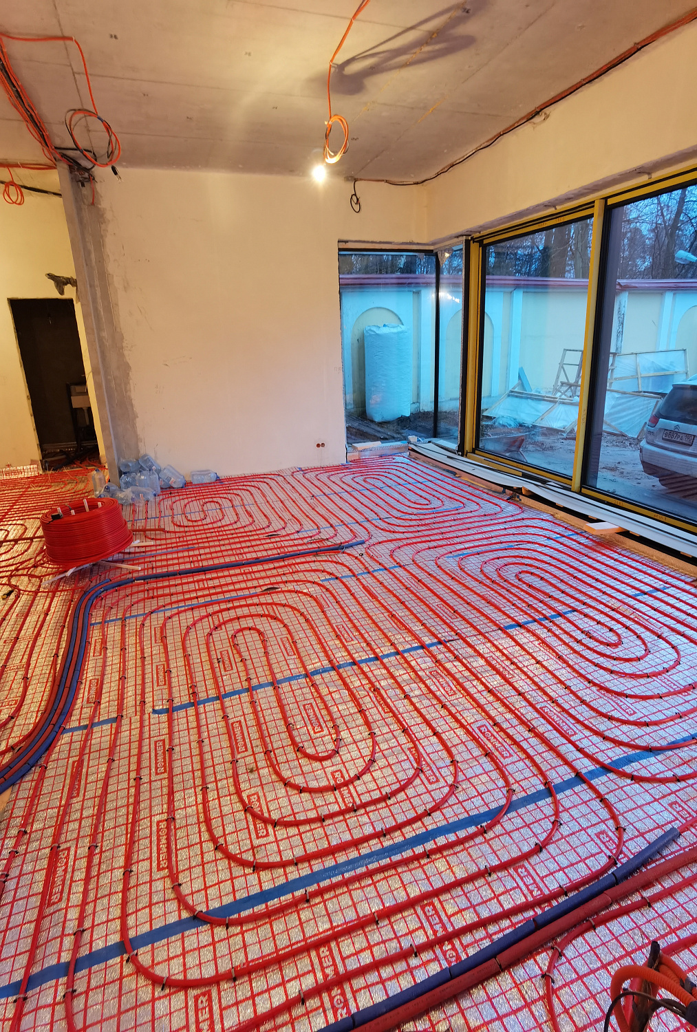 Комбинированная система отопления, тёплые полы и радиаторное отопление, водоотведение в частном доме 300 м2 Балашиха