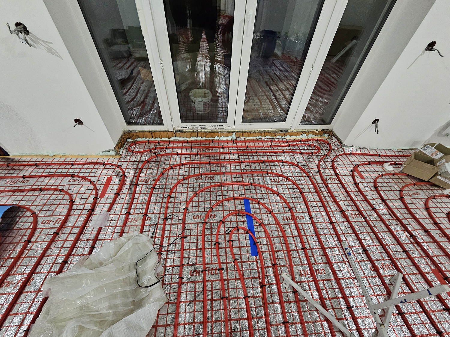 Монтаж теплого пола на объекте в СНТ Здоровье