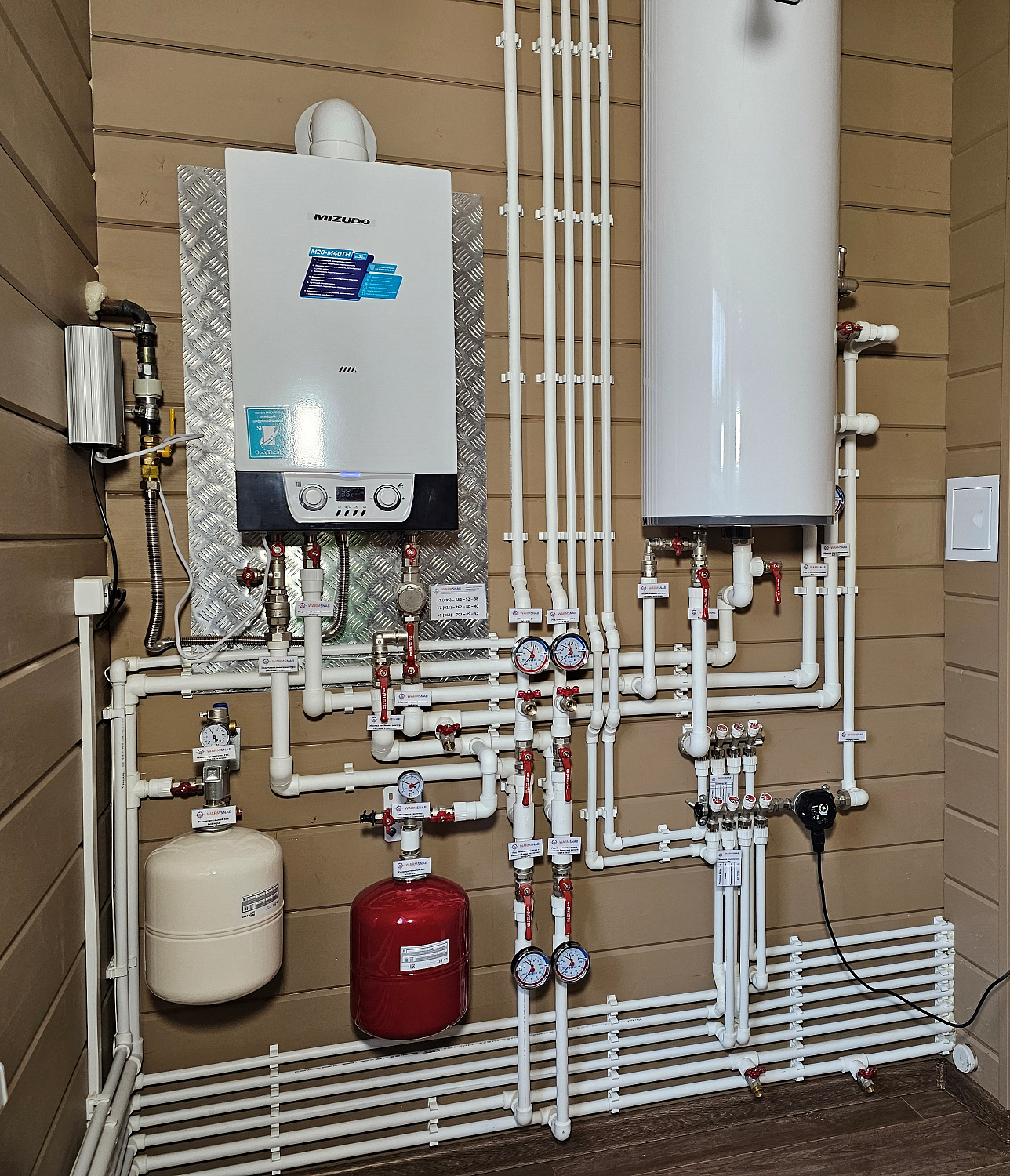 Монтаж котельной, радиаторного отопления, водоснабжения и водоотведение в деревянном доме 130м2