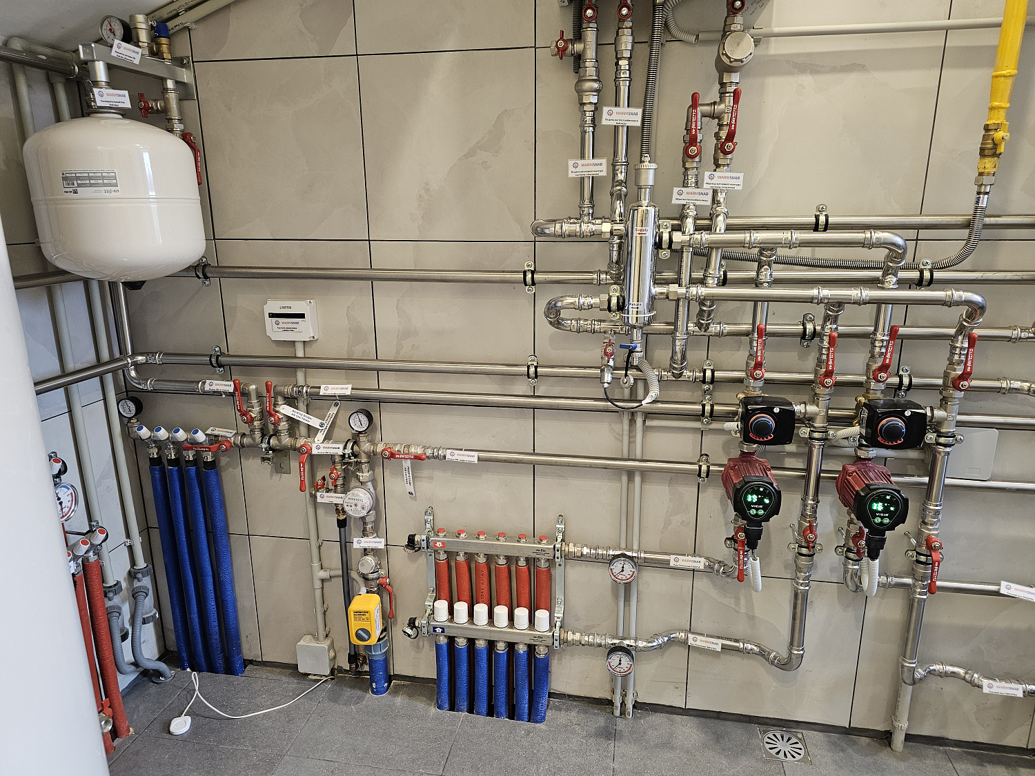 Монтаж котельной, теплых полов в таунхаусе 100м2 в КП Британика