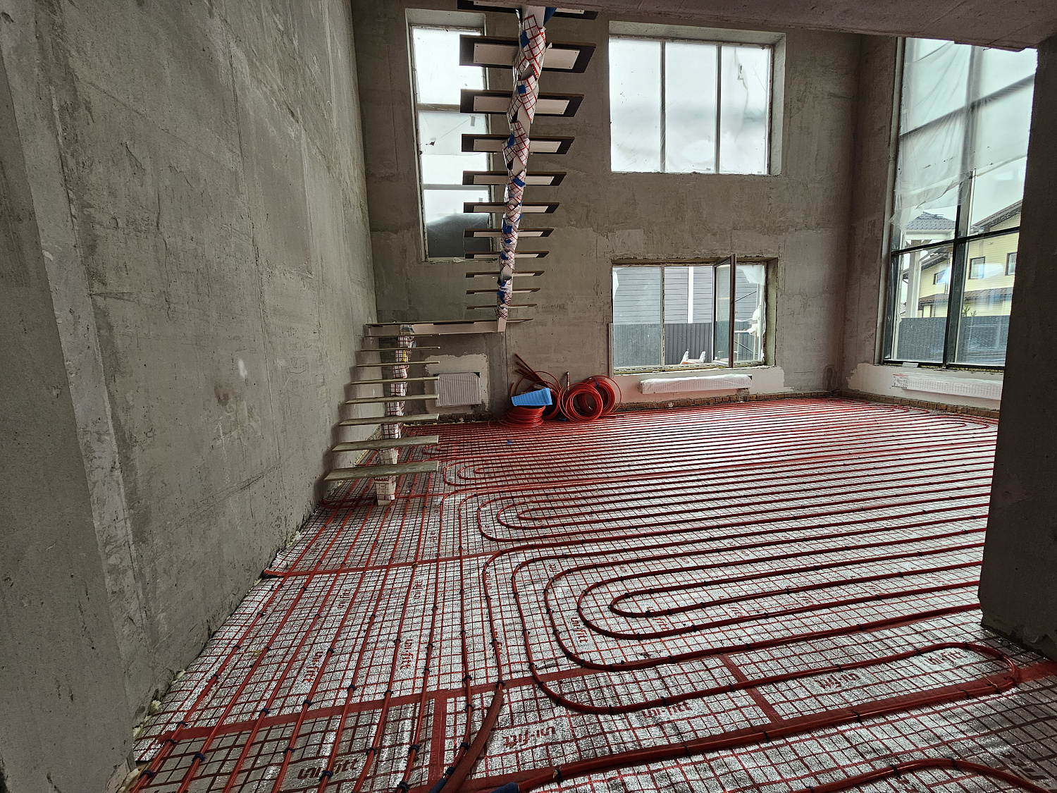 Монтаж котельной и теплый пол в загородном доме 240 м2 дер. Новосельцево