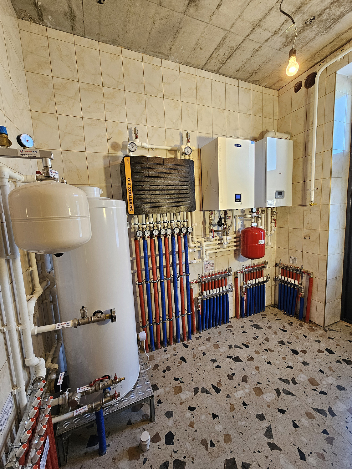 Монтаж котельной и теплый пол в загородном доме 240 м2 дер. Новосельцево