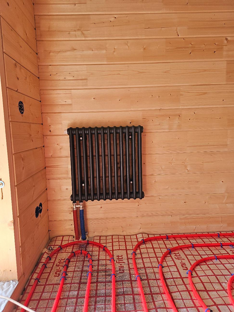 Монтаж тёплых полов и радиаторного отопления в частном доме 120м2 г. Дмитров