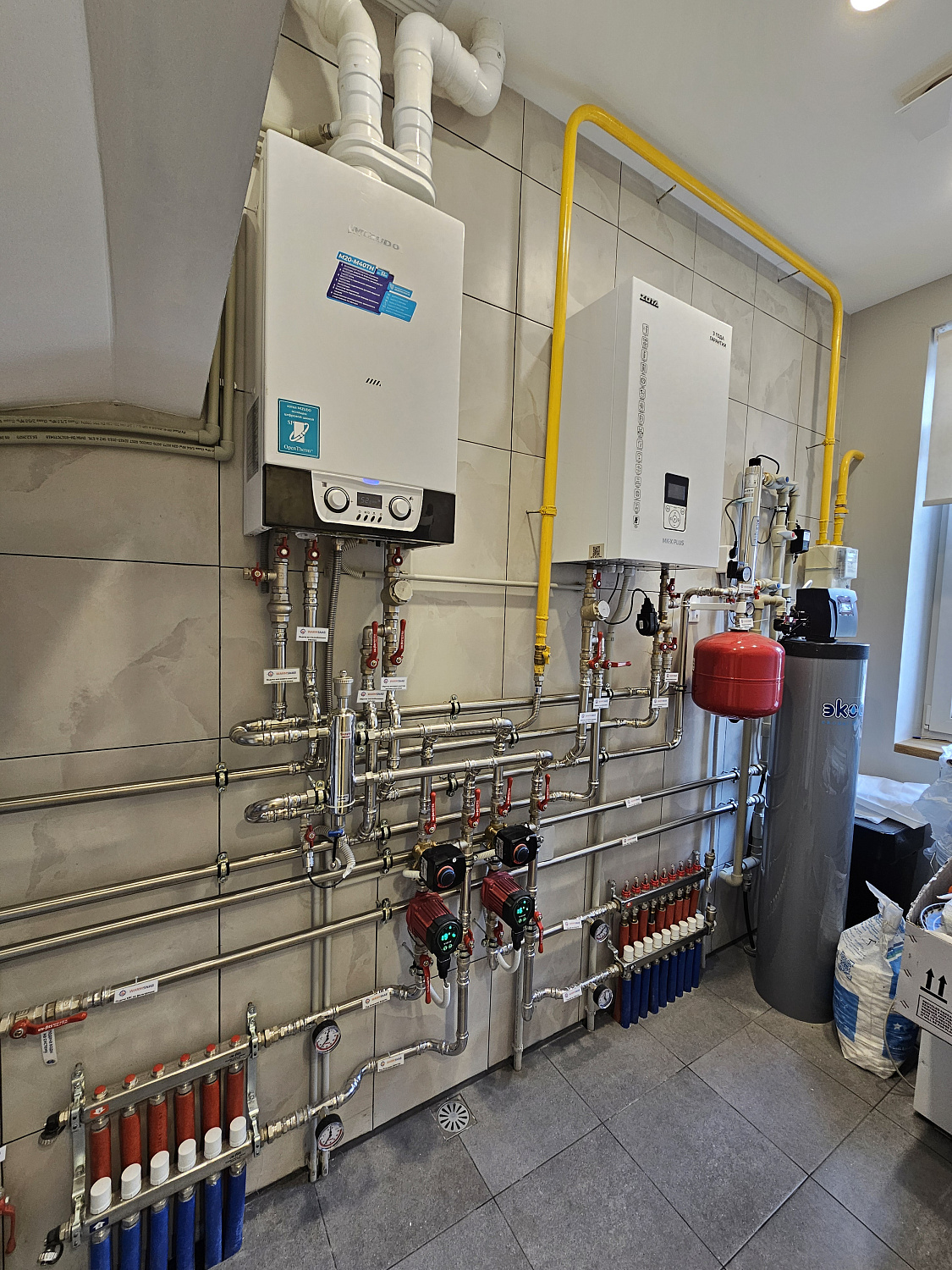 Монтаж котельной, теплых полов в таунхаусе 100м2 в КП Британика