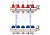 Коллекторная группа Uni-Fitt 1' х 9 вых 3/4' с расходомерами и термостатическими вентилями